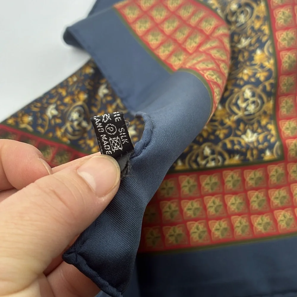 Christian Dior Multicolor Blue Silk Scarf/ handkerchief